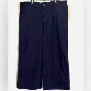 Polo Ralph Lauren Women’s Navy Chino Culottes Wide Leg Capri Pants 14 Cotton